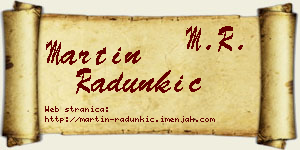 Martin Radunkić vizit kartica